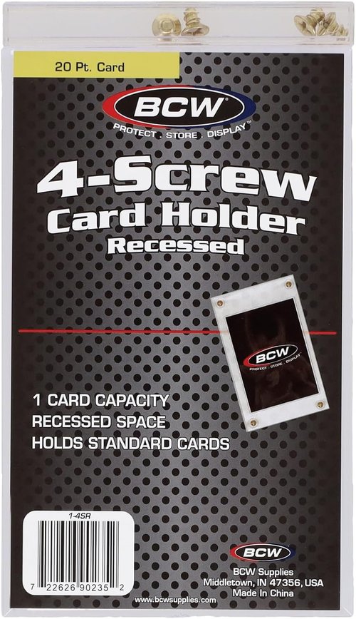 BCW 4-Screw Card Holder - 15ct | Recessed 20 Pt Trading Card Protector
