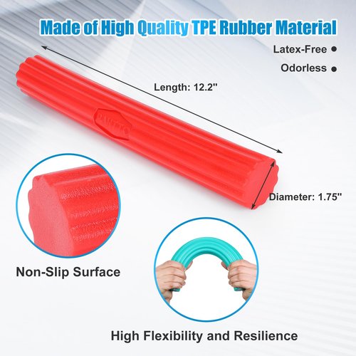 lexible Resistance Bar for Physical Therapy, Resistance Exercise Twisting Bar for Tennis Elbow, Tendonitis Pain Relief & Grip Strength Improve, Red- Light 10 LBS