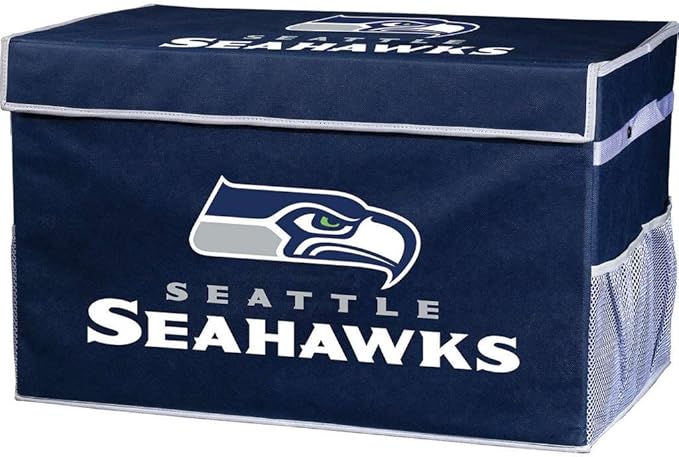 Franklin Sports NFL Storage Footlocker Bins - Large Folding Organizer Containers - NFL Team Office, Bedroom + Living Room Décor - Large + Small Bins