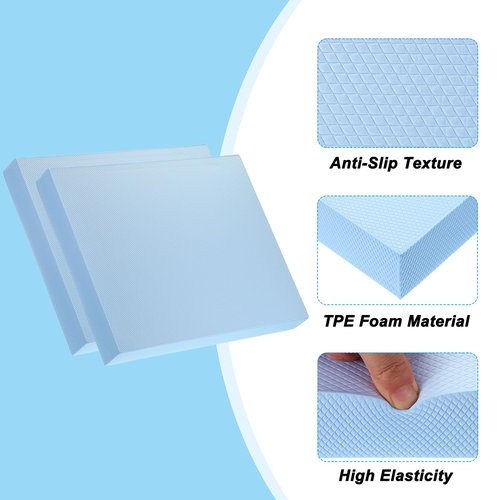 PATIKIL Balance Pad 15.7x13x2 Inch, Non-Slip TPE Foam Pad Cushion Exercise Yoga Mat Knee Pad for Fitness Stability Core Training Stretching, Pale Blue