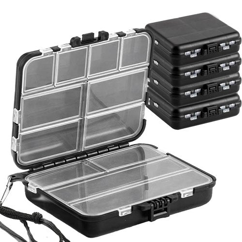 Tcakelox 5 Pack Mini Plastic Tackle Boxes for Small Tackle Box Organizer, Ideal for Fishing Storage Containers, Kayak Fly Boxes Large