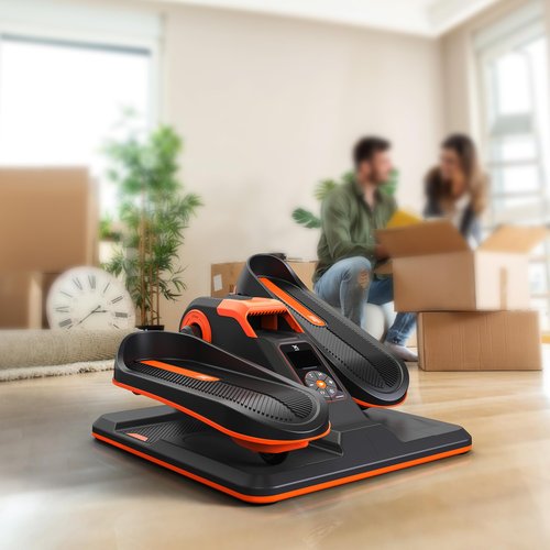 UPREIGN Under Desk Elliptical, Portable Seated Elliptical Exercise Machine, with Touch Screen Control Panel and Remote Control for Home or Office Use. Wireless Connectivity Enabled.