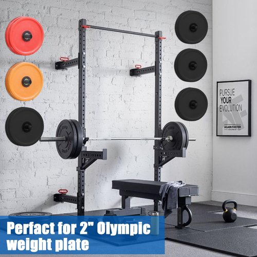 Wall-Mounted Weight Plate Holder (4-Pack) ， Heavy Duty 330LB Capacity Rack for 2" Olympic Plates | Compact Home Gym Storage Solution