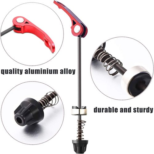 DEER U Road Mountain Bicycle MTB Wheel Hub Front and Rear Skewers Quick Release Clip Bolt Lever Axle QR 145/180 mm, a Pair