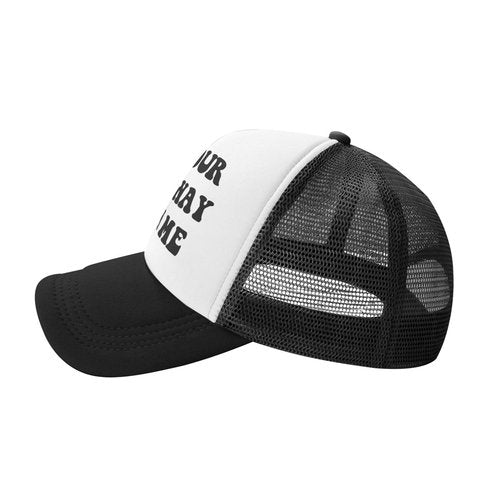 Buxtom Get Your Kids Away from Me Funny Adjustable Mesh Trucker Hat Unisex Fishing Caps Men WomenBlack