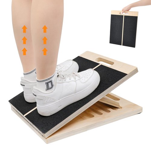 MUEUSS Portable Slant Board for Calf Stretching,Calf Stretcher Squat Wedge Wooden Adjustable,Physical Therapy Equipment,Incline Board for Squats Ankle Foot Heel Leg Knees Stretching