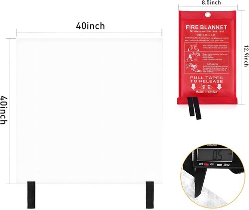 RZZLGY Emergency Fire Blanket HomeKitchen, Suitable for Emergency Fire Retardant, Protect Life Safety, 3 Packs Cover More Comprehensive, Kitchen, Car, Office, Warehous.