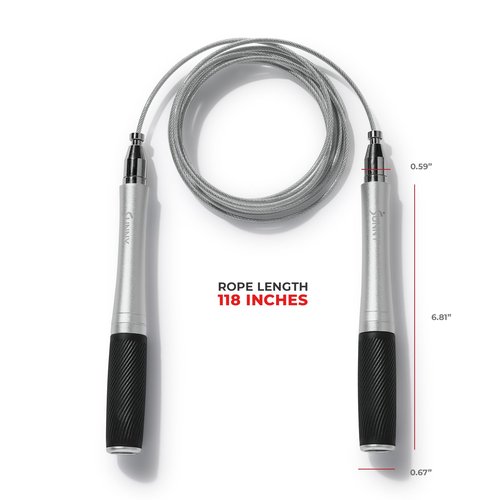 Sunny Health & Fitness Exercise Speed Jump Rope for Training, Enhancing Endurance, & Coordination, Exercise Rope with Durable Aluminum Handles & Easy Adjustable Design – SF-JR02-BK