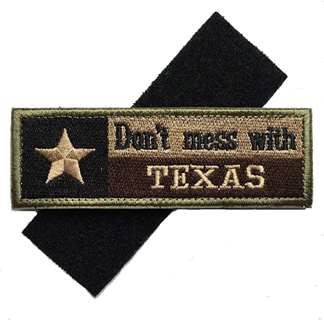 Texas State Flag Military Tactical Morale Desert Badge Hook & Loop Embroidery Patch for Hat Backpack Jacket (Texas State Flag - D)