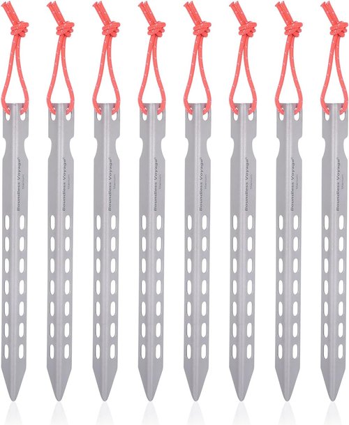 iBasingo 6pieces/Lot Ultralight Titanium Tent Pegs Outdoor Camping Tent Stakes for Sand Heavy Duty Portable Tent Nail for Garden Picnic A-Ti4008P