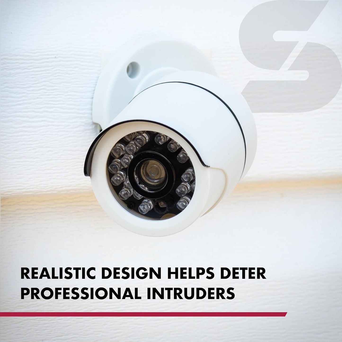 SABRE Fake Security Camera, IP44 Rated Weather Resistant, Realistic Design Deters Intruders, No Wiring Or Batteries Required, Fake Dummy Camera