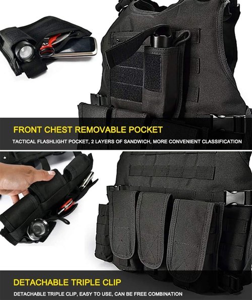 CrogaGear Tactical Vest Airsoft Vest Adjustable Outdoors for Man Vest (CP)