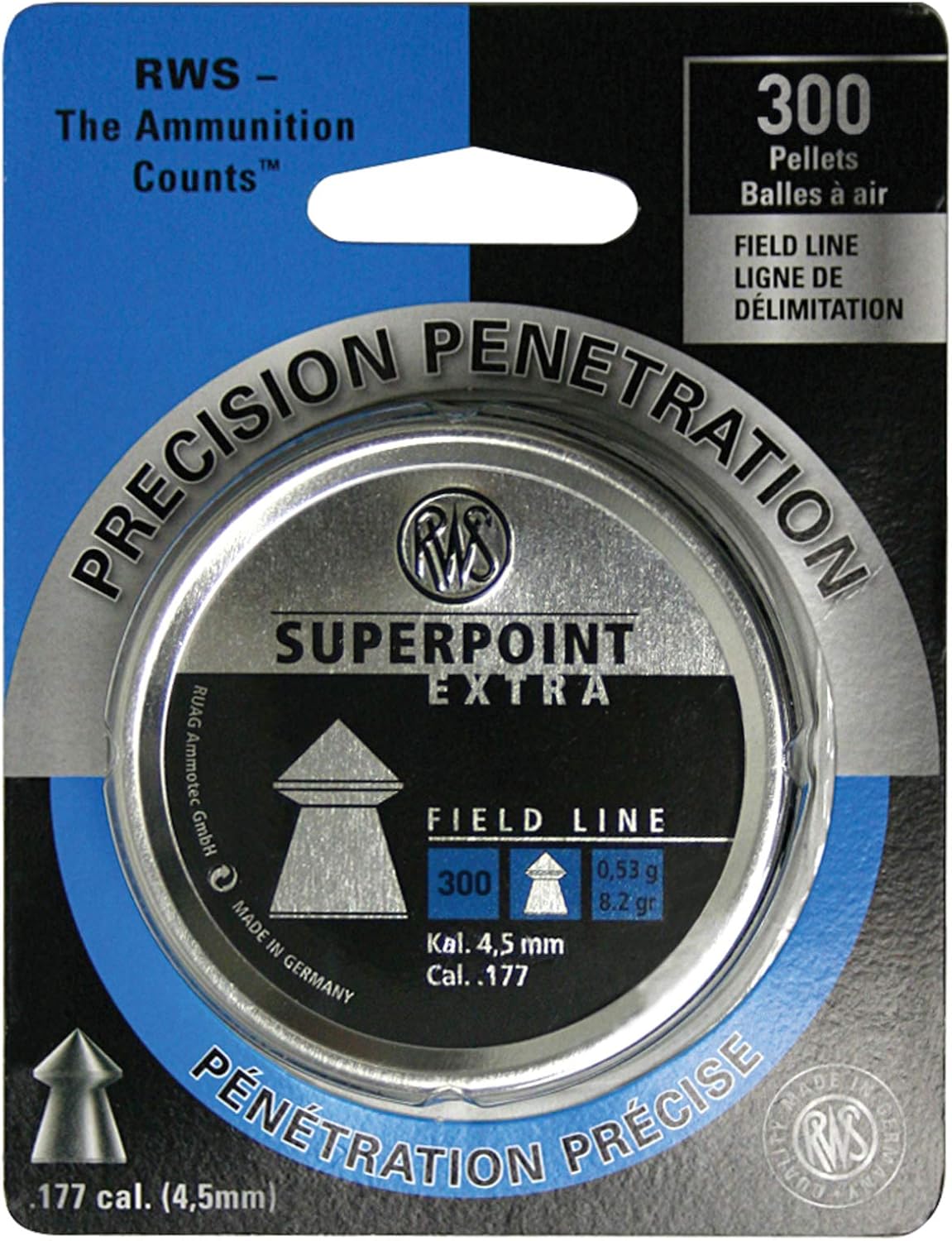 Umarex RWS Superpoint Extra Field Line Pellet Gun Pellets, 22 Caliber, 14.5 Grains, 200 Count