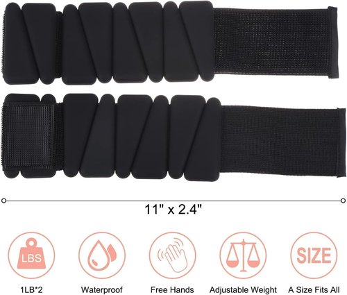 Bauterra Adjustable Ankle Weights for Women - Comfortable Gear for Enhanced Workouts - Wrist Weights for Yoga, Walking, Running, and Fitness Workouts, Pack of 2 (Beige, 2 Lb)