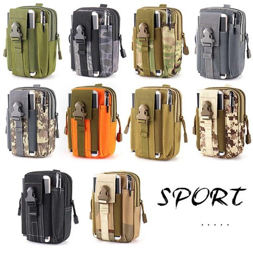 ONE WVW PIN Tactical Molle Pouch, Universal EDC Waist Bag Pouches, Outdoor Belt Bags Gear Tool Gadget Pocket with Cell Phone Holster (Orange)