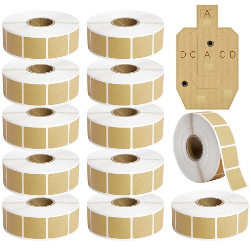 Target Pasters 12 Roll 12000pcs (1000pcs/1roll), 0.87in Square Target Stickers for Shooting Range Practice and Pasters for Shooting Practice| Adhesive Markers for Shooting Range Targets
