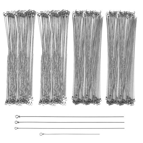 SUPERFINDINGS 120Pcs 4 Bags 4 Styles Stainless Steel Wire Spinner Baits 8.7-16cm Stainless Steel Fishing Spinner Shaft Fishing Looped Spinner Shaft for Fishing Lure Making Supplie