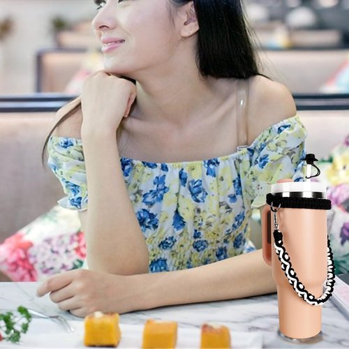 BIHRTC Water Bottle Handle Strap Compatible with Stanley Cup 40 OZ Water Bottle Handle Holder Accessories for Stanley Cup Funny and Reusable Straw Tips Protectors