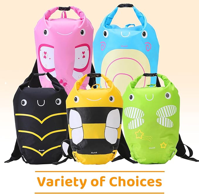 Kids Beach Bag Dry Bag Water Proof Resistent Travel Backpack Sacks for swimming Waterproof Backpack (Beetle, 5L)