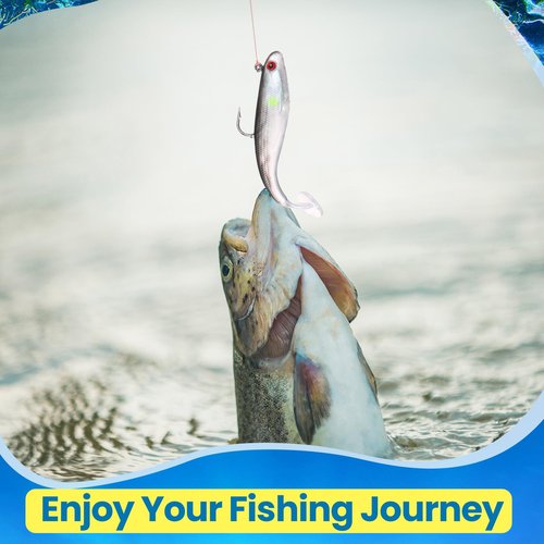 Mimorou 18 Packs Soft Fishing Lures for Bass Fishing Pre-Rigged Jig Head Paddle Tail Swimbaits Bass Lures for Crappie Trout Walleye Saltwaterr Freshwater