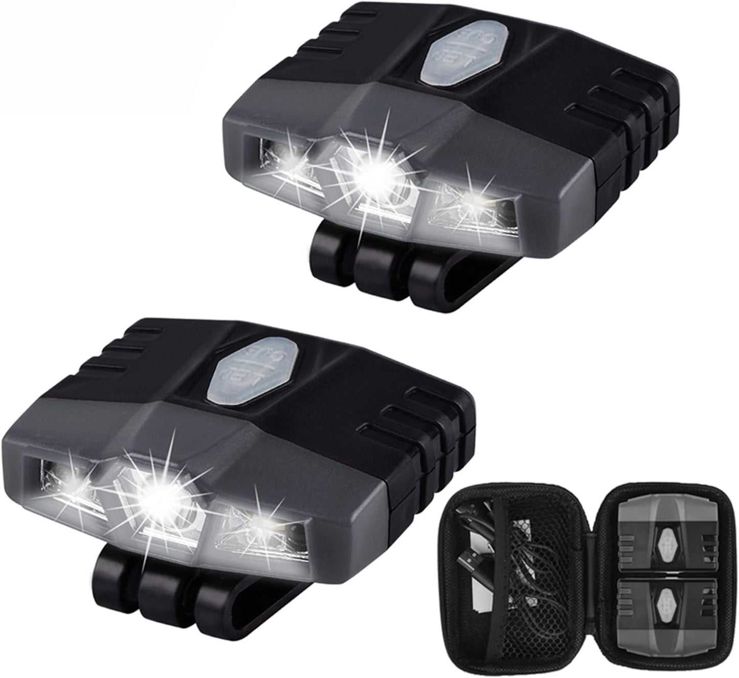 Ultra Bright Mini Hands Free LED Clip on Cap Light - Rechargeable Waterproof Hat Light Flashlight Portable Headlamp for Running Fishing Camping Hand Work Baseball Caps