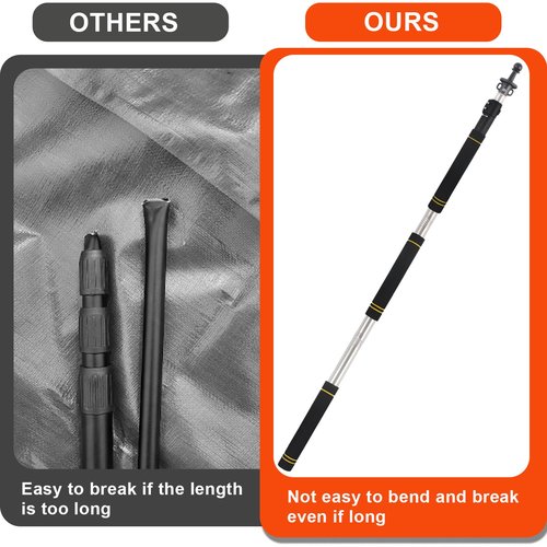 Tent Poles Replacement Heavy Duty, 4-7ft Telescoping tent poles for tarp with Steel Rod Adjustable Tarp Poles for Tarp Suitable for Canopy Awning Car Camping Convenient Carrying 1-Piece Set.(7ft)