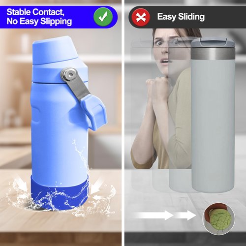 Silicone Boot for Stanley AeroLight Transit Bottle 16/20 oz, Bottom Protector Boot Compatible with Stanley IceFlow Fast Flow Bottle 16oz and more Tumblers with 2.72-2.9 inch Bottom, Set of 2, Blue