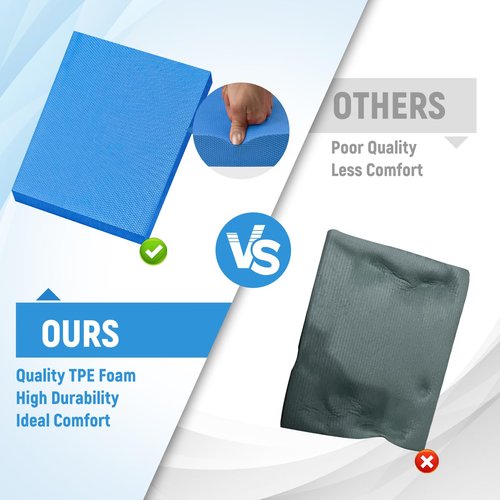 Balance Pad for Exercise16x13x2 Inch,Non-Slip Foam Mat for Fitness,Yoga, Foam Balance Board Physical Therapy, Knee Pad for floor (Blue)