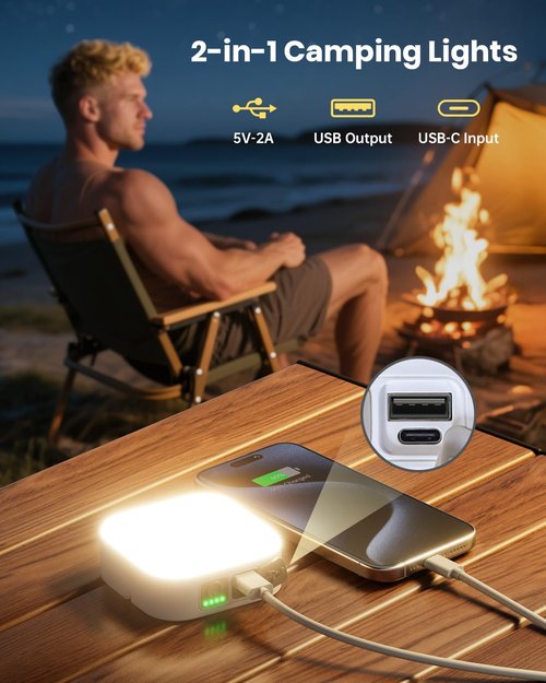 Eventek Solar Camping Lights 10000mAh, Rechargeable Solar Camping Lantern Up to 144 Hours & 4 Light Modes, Portable IP65 Waterproof LED Camping Light for Camp, Tent, Power Outages Emergency