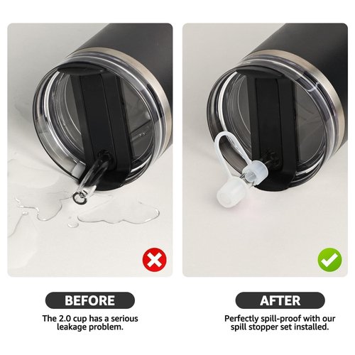 MOLOSLEEVE Straw Toppers - Silicone Dust-Proof Caps for Stanley Cup Accessories 40oz, 30oz, 20oz (Clear)
