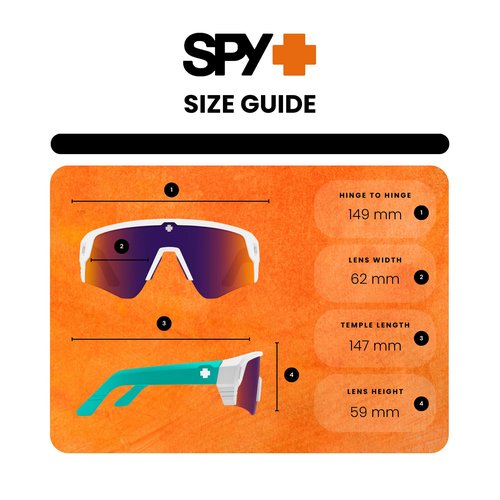 Spy Monolith Speed 62MM Matte White Teal/Happy Gray Green Dark Purple Mirror Cylindrical Shield Sunglasses for Men +BUNDLE with ACCESSORY EYEWEAR KIT