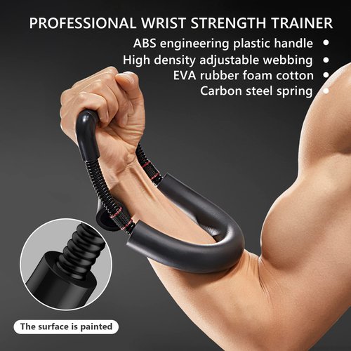 7-Pack Hand Grip Strengthener Kit with Adjustable Wrist Strengthener, Hand Exerciser, Stress Relief Ball, Exercise Ring, and Forearm Workout Therapy Ball for Strength Training and Recovery