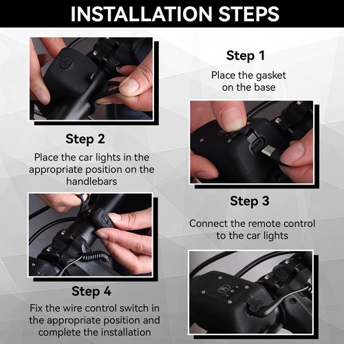 Electric Bike Horn Bike Light 2 in 1, Bicycle Horn Bell with Wide Angle Floodlight, IPX5 Waterproof with USB Rechargeable, 110db Loud Alarm(Black)