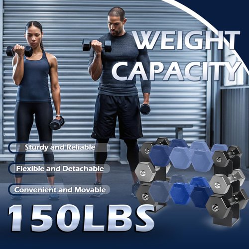 MLOHASING Dumbbell Rack Stand Only - Barbell Iron Weight Rack for Small Dumbbells - Dumbbell Rack with Handle for Home Gym Workout