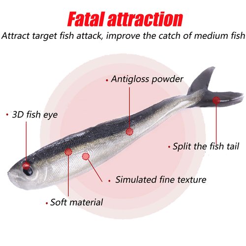 LURESMEOW Fishing Soft Plastic Lures, Paddle Tail Swim Baits for Bass Fishing,Paddle Tail Swimbaits for for Bass Trout Walleye Lures, 30pcs Soft Plastic Baits with Box