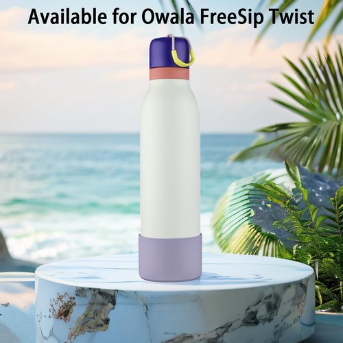 2pcs Silicone Boot for Owala FreeSip Twist Water Bottle 24oz,Applicable Anti-Slip Protective Sleeve for Owala FreeSip Twist,Anti-Slip Bottom Protective for Owala FreeSip Twist (Purple)