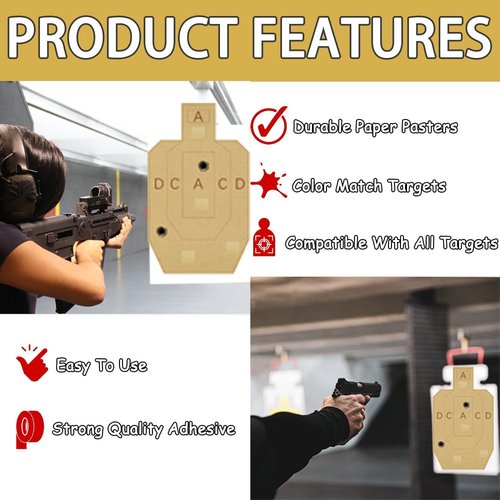 Target Pasters 12 Roll 12000pcs (1000pcs/1roll), 0.87in Square Target Stickers for Shooting Range Practice and Pasters for Shooting Practice| Adhesive Markers for Shooting Range Targets