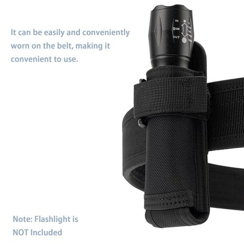 Tactical Flashlight Pouch Holster, Tactical Flashlight Holster Nylon Pouch, Open Top Flashlight Holder