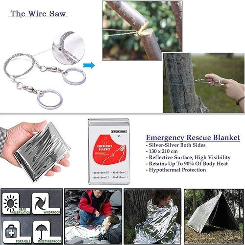 16pcs Emergency Survival Kit, Compact Survival Tactical Gear, Cool EDC Survival Tool for Cars, Camping, Hiking, Hunting, Fishing, Adventure Accessorie for Men Husband Dad Friend