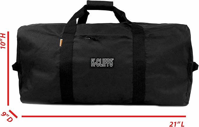 Heavy Duty Cargo Duffel Large Sport Gear Drum Set Equipment Hardware Travel Bag Rooftop Rack Bag (21" x 10" x 9", Black)