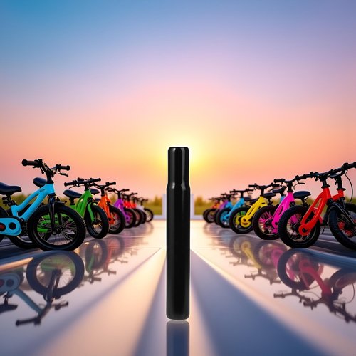 Black Bike Seat Post Steel 25.4mm for Tube Children Bike Chair Parts Kids Cycling Bike Handlebars 25.4 Inches