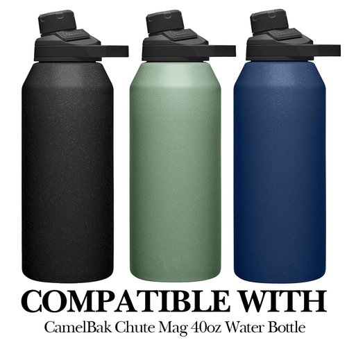 Linkidea 2 Pack Water Bottle Boot Compatible with CamelBak Chute Mag 40oz, Silicone Anti-Slip Bottle Bottom Sleeve Bumper Protector (Black)
