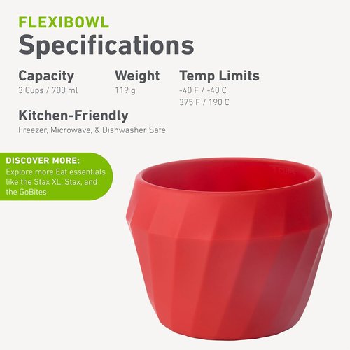 humangear Flexibowl | Convertible Camping Bowl | On the Go | Packable & Easy to Clean, Orange