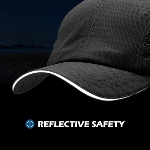 Oversize XL XXL Mens Waterproof Quick Dry Baseball Cap Lightweight Cooling Breathable Sports Hat for Big Heads 23.5"-26" Black