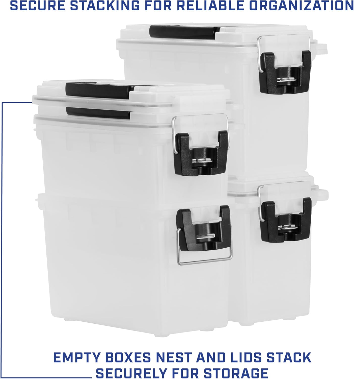 Sheffield 12629 Ammo Storage Box, Stackable .30 Cal Field Boxes, Water and Dust Resistant, Lockable Storage Box with Handle, Secures Hunting Gear, Supplies, and Bullets, Made in USA, Black, 1-Pack