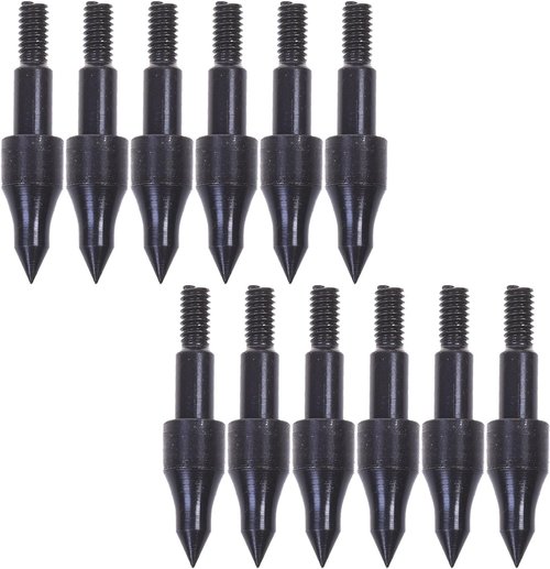 12pcs Archery Arrow Tips 75/100/125/150 Grain Field Points 5/16 inch Screw in Bullet Points Arrowheads Broadheads for Crossbow Recurve Bow Compound Bow Hunting Bow and Arrow Target Shooting Practice