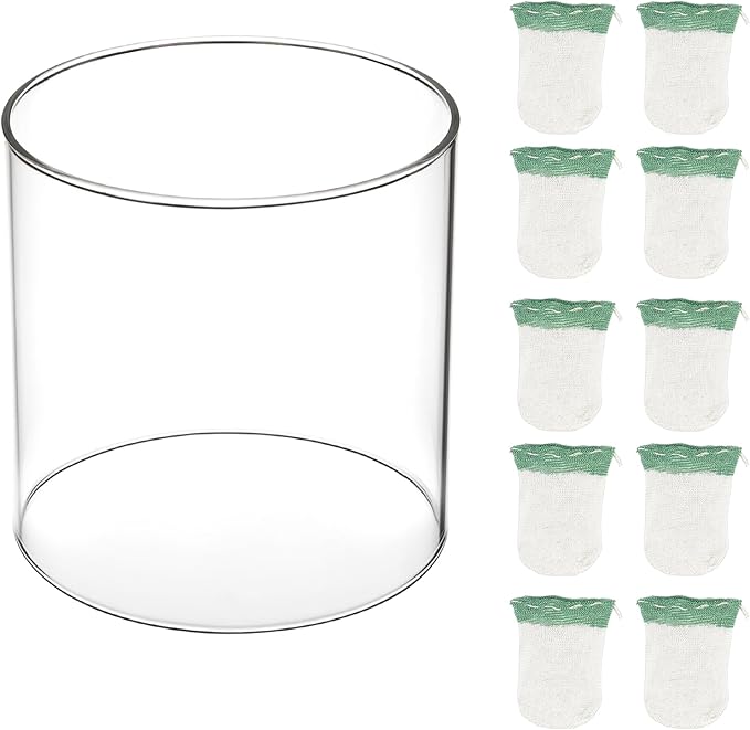 10 Pcs Propane Lantern Mantles with Glass Globe Replacement – Compatible with Coleman Fueled Lanterns – Fits Models 290, 220, 228, 235, 252, 206, 290A, 295, 2600-A50, 2600-A50C, 2600-A57, 3000000946