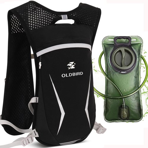 Lightweight Hydration Vest with 1.5L Water Bladder - Breathable Backpack for Running Cycling Hiking Marathon - Men Women (Purple Black)
