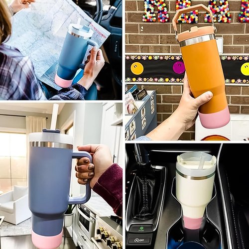 iDIY Silicone 6PCS Bottle Boot, Water Bottle Bottom Protector,Stanley 40/30/20 oz Cup Accessories(style-11)