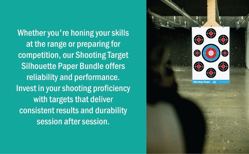50 Pack Paper Shooting Target Silhouette Bundle - Black and Blue - 12"x18" (Front and Back) Hunting, Handguns, Airguns, Archery Practice (Blue)